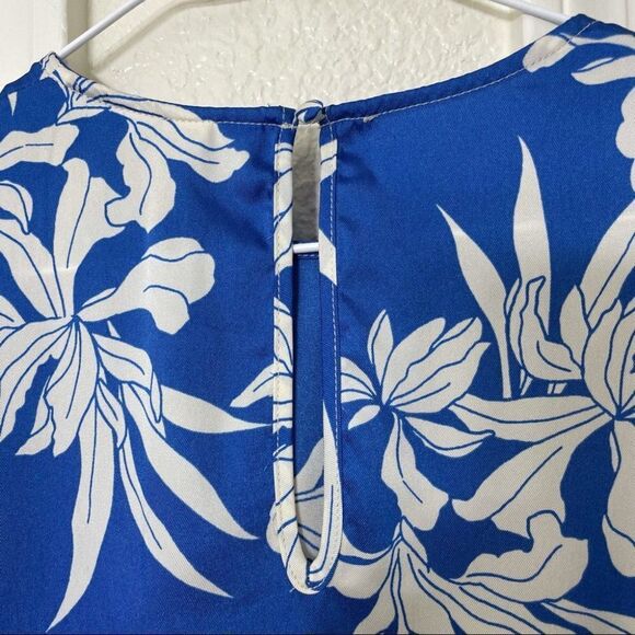 Alexis X Target Blue and White Floral Long Sleeve Mini Dress With Rope Belt - Picture 11 of 15